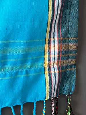 Kikoi Strandtuch one color turquoise/petrol frame with blue towel
