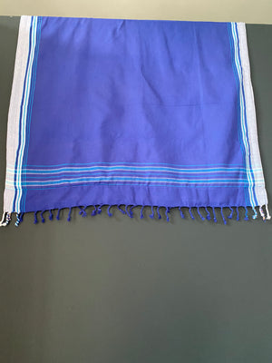 Kikoi Strandtuch one color blue/light blue frame with blue towel