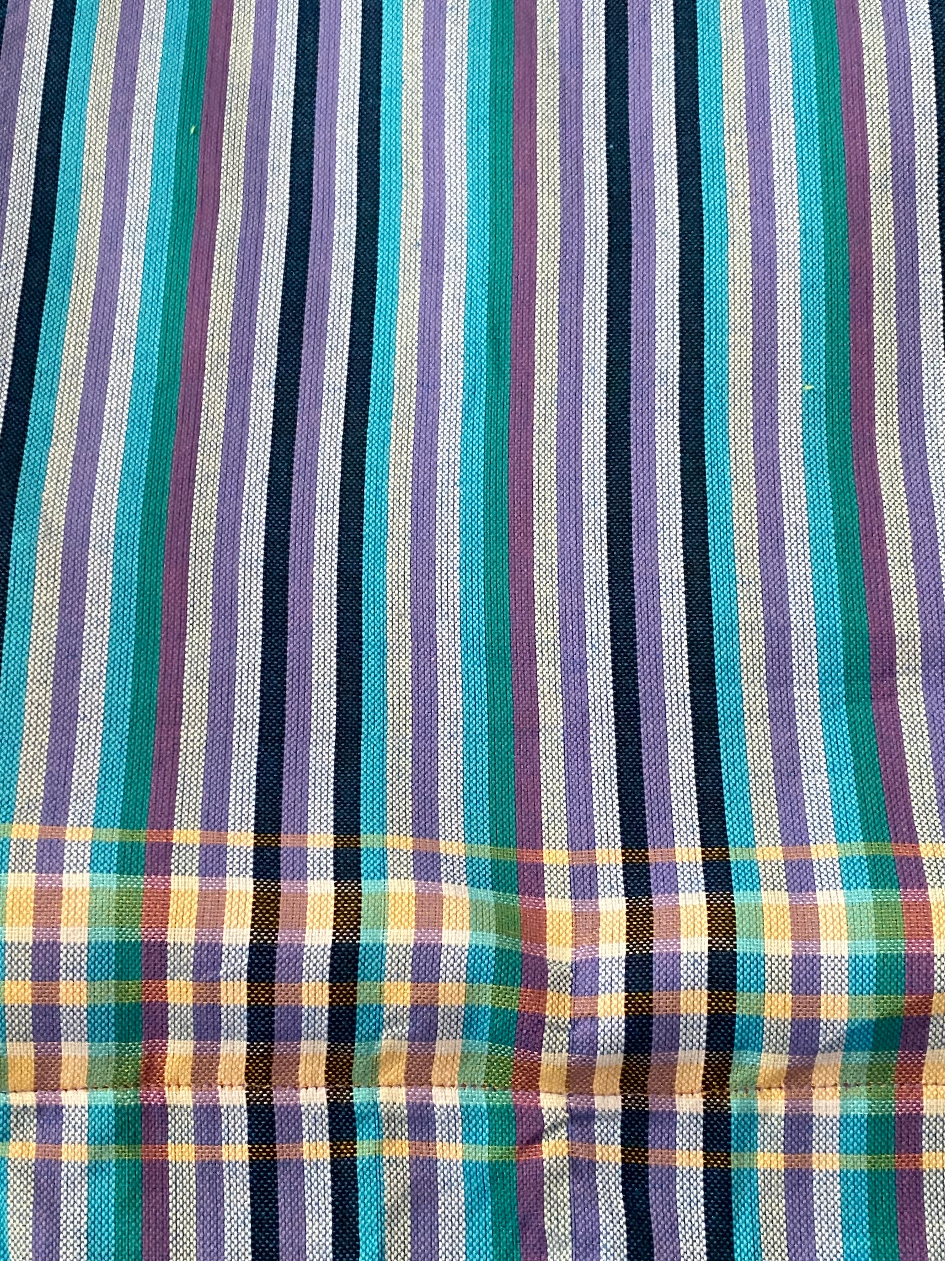 Kikoi Strandtuch long stripes  purple/light blue/black with purple towel