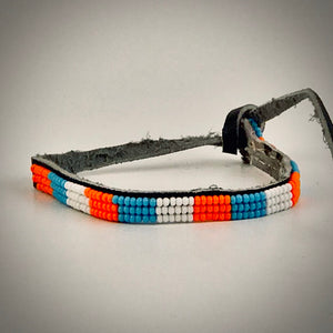 Armband white/light blue/orange