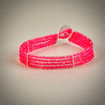 Massai-Armband mit Knopf / one color pink