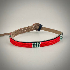 Armband red/white&dark green
