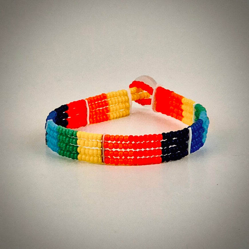 Massai-Armband mit Knopf / Rainbow