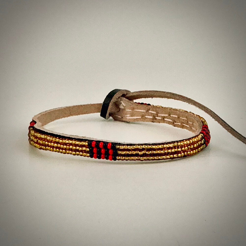 Armband gold/red&black