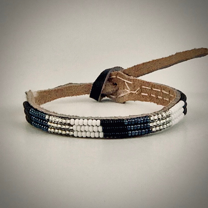 Armband white/silver/black