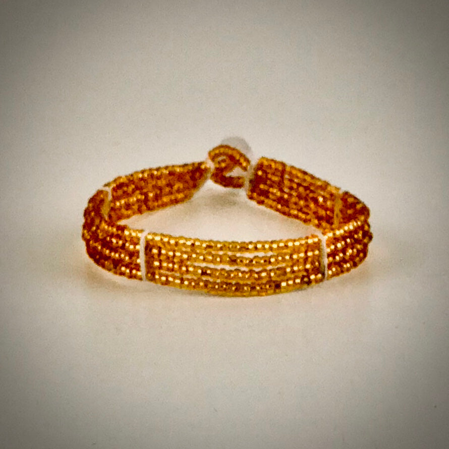 Massai-Armband mit Knopf / one color gold