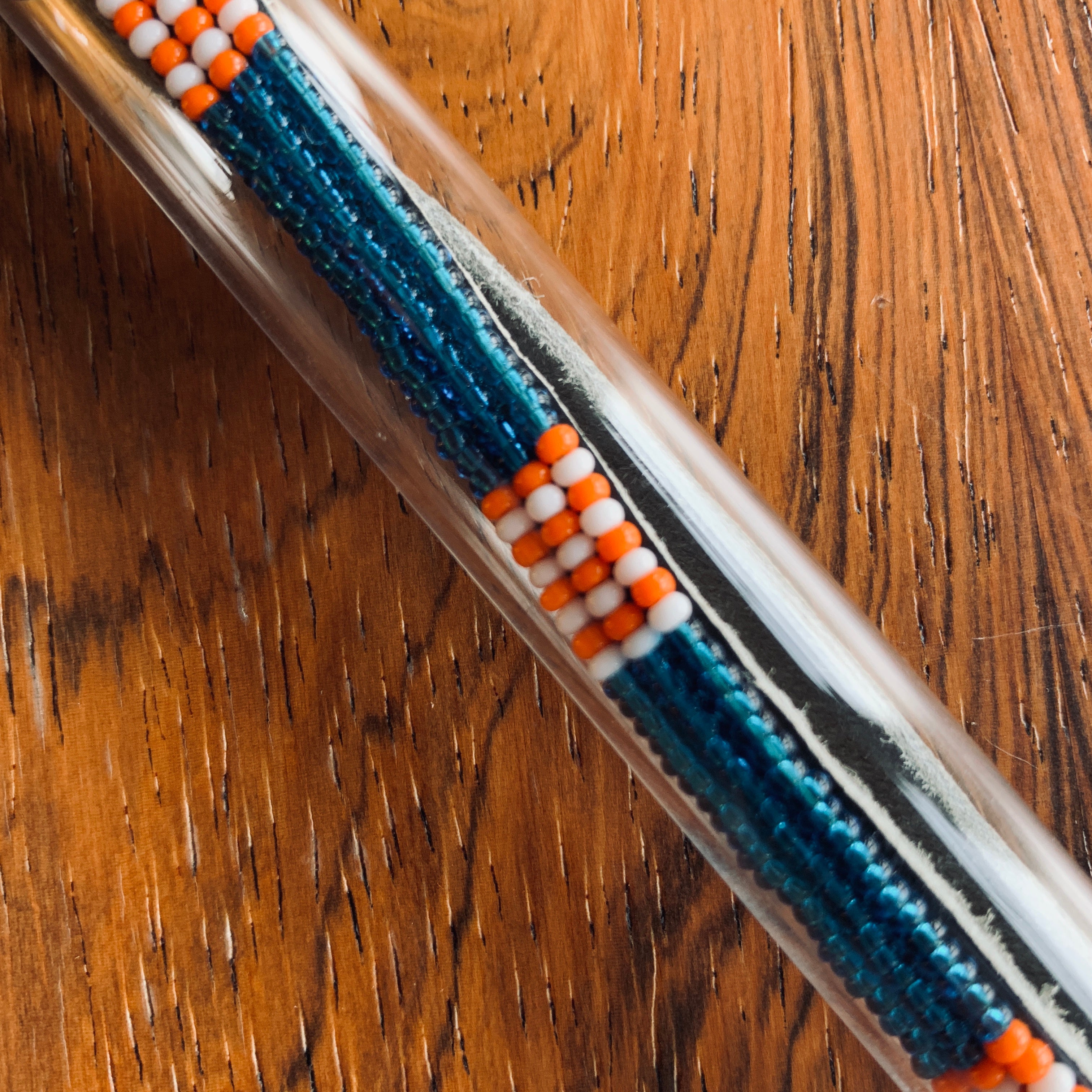 Armband shiny blue/orange&white