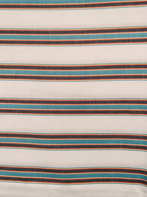 Big Kikoi white with blue/grey stripes and white towel