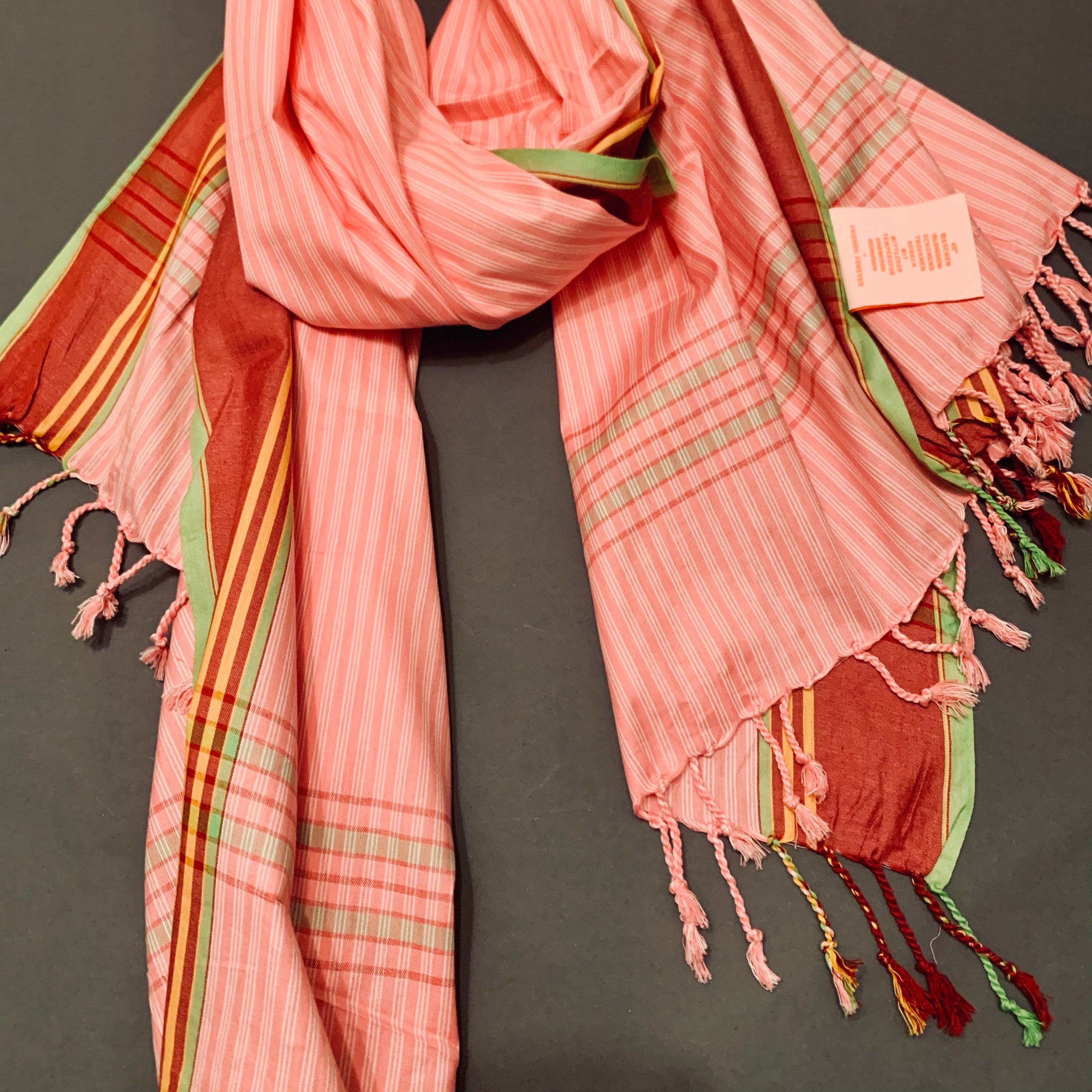 Schal - Soft kikoi pink striped