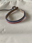 Armband red, white, silver&blue