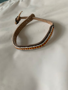 Armband silver/red&yellow long stripes