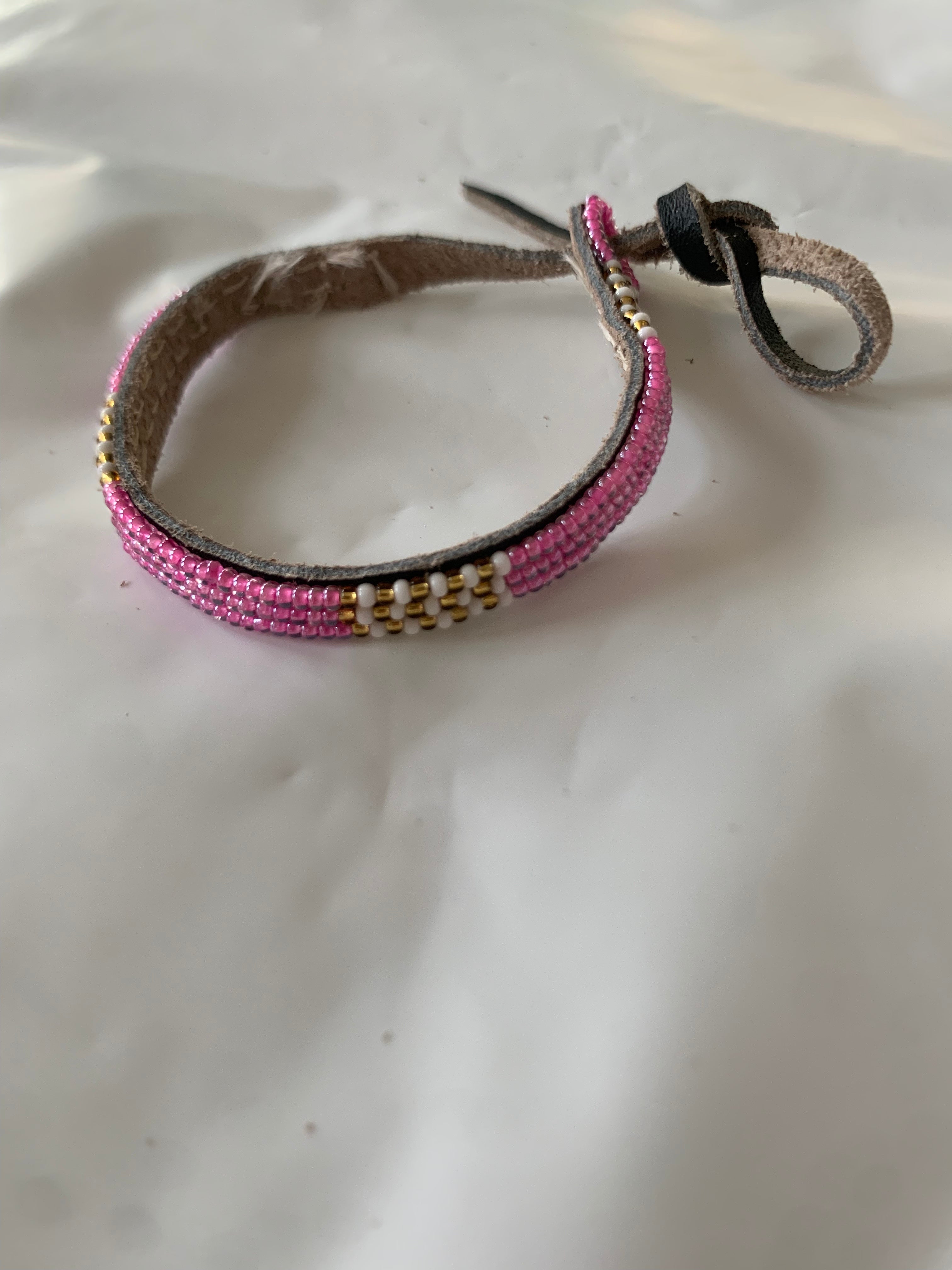 Armband pink/white&gold