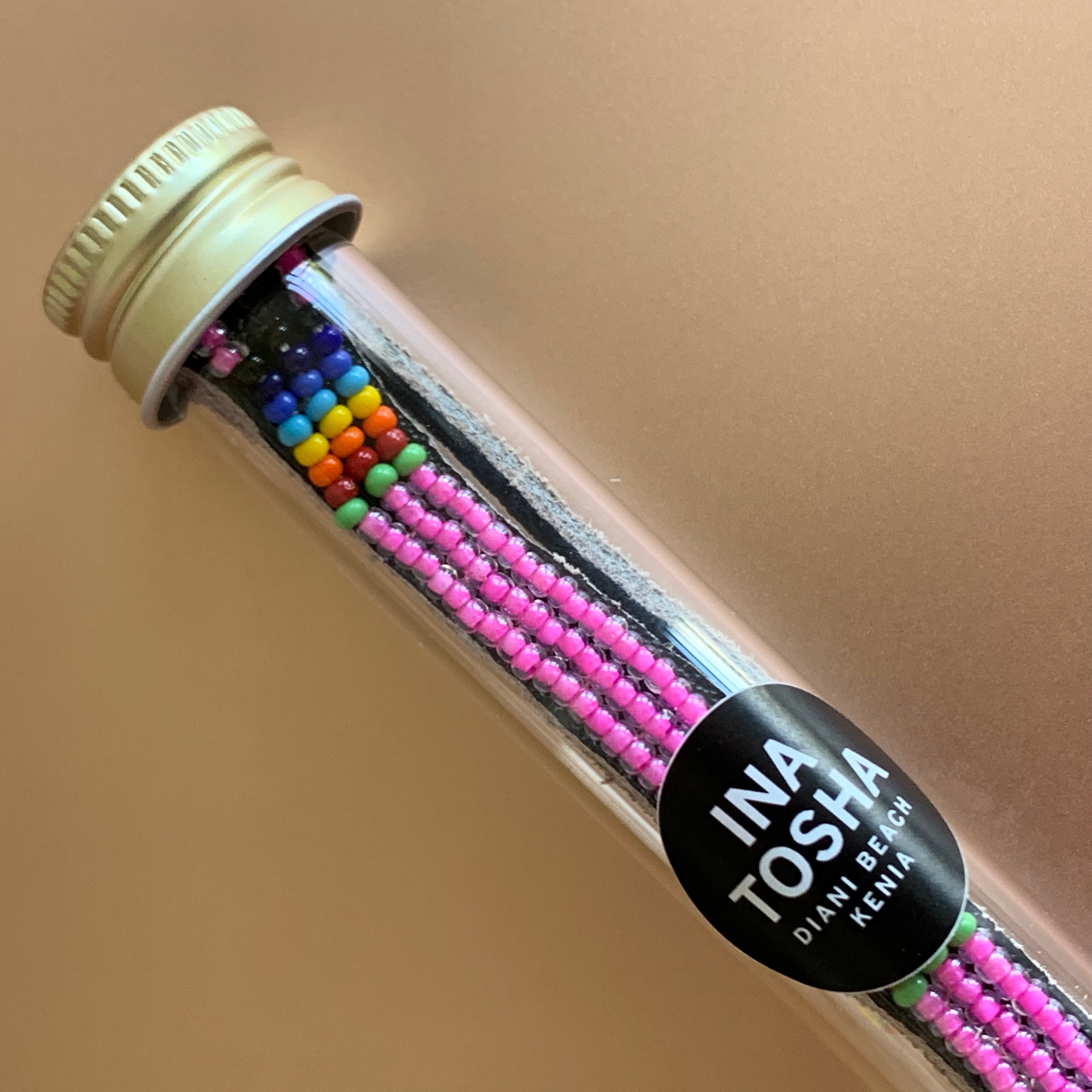 Armband pink with rainbow