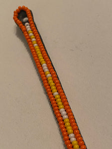 Armband orange/white&yellow long stripes