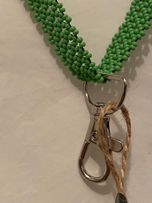 Schlüsselband aus Perlen - one color light Green