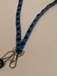 Schlüsselband aus Perlen - light blue/dark blue