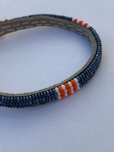 Armband metallic grey/white&orange