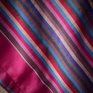 Kikoi Strandtuch red/green/purple multicolor stripes and purple frame