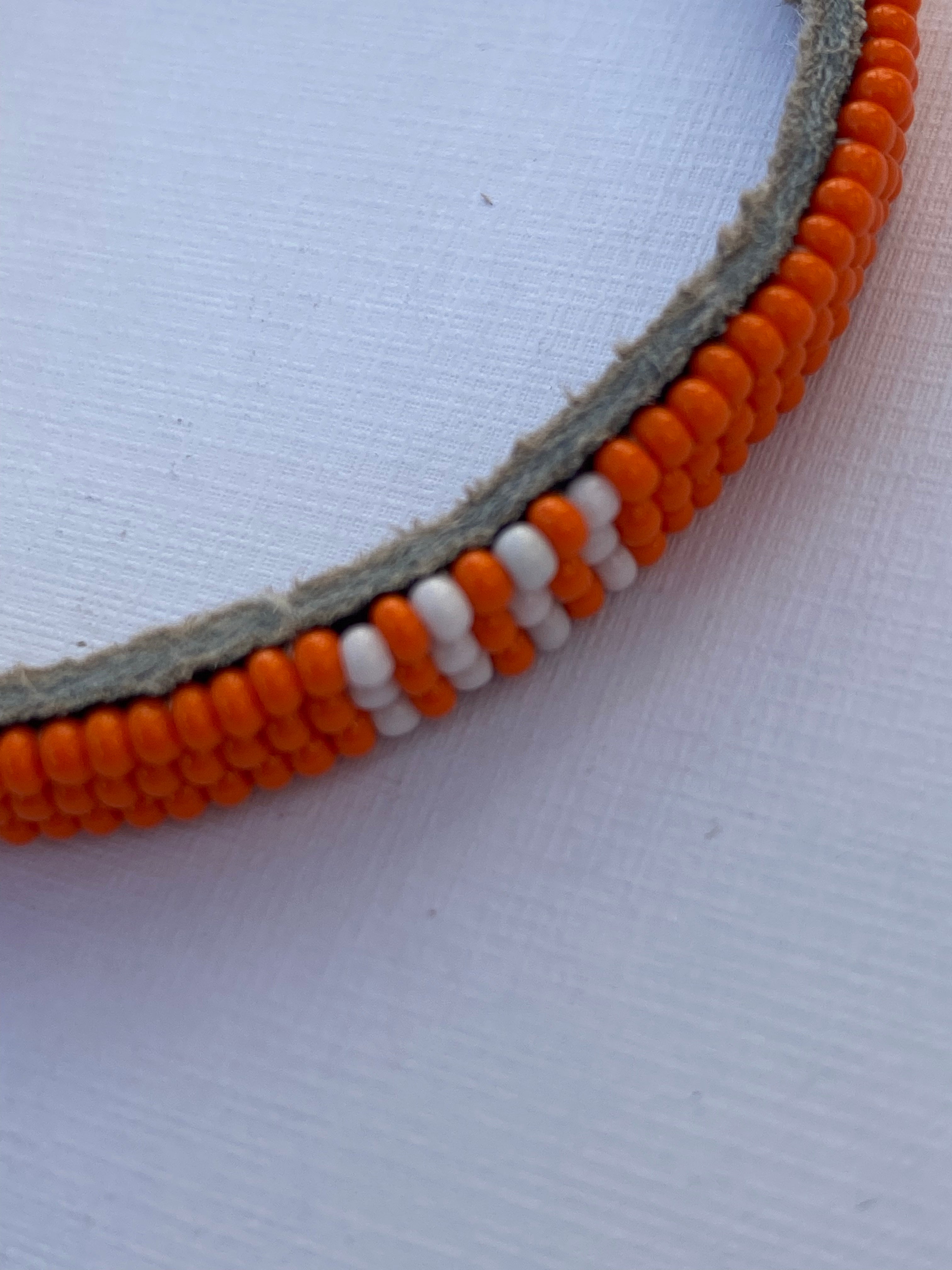 Armband orange with orange&white
